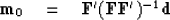 \begin{displaymath}
\bold m_0 \quad =\quad\bold F' (\bold F \bold F')^{-1} \bold d\end{displaymath}