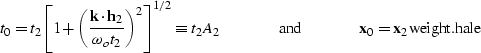 \begin{displaymath}
t_0=t_2 {\left[ 1+ {{\left(\frac{{\bf k}\cdot {\bf h}_2}{\om...
 ...{and} \hspace{.5in} {\bf x}_0={\bf x}_2 
\EQNLABEL{weight.hale}\end{displaymath}
