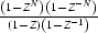 $\frac{\left(1-Z^N\right)\left(1-Z^{-N}\right)}{(1-Z)\left(1-Z^{-1}\right)}$