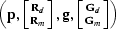 $\left (\bold p,\left [\Rd\atop\Rm\right ] ,\bold g,\left [\Gd\atop\Gm\right ] \right )
$