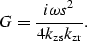 \begin{displaymath}
G= \frac{i \omega s^2}{4 {k_{\rm zs}}{k_{\rm zr}}}.\end{displaymath}