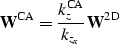 \begin{displaymath}
\bold W^{\rm CA}= \frac{k_z^{\rm CA}}{k_{z_{x}}} \bold W^{\rm 2D}\end{displaymath}