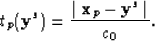 \begin{displaymath}
t_p({\bf y}^s)=\frac{\mid {\bf x}_p -{\bf y}^s \mid}{c_0} .\end{displaymath}
