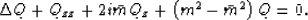 \begin{displaymath}
\Delta Q + Q_{zz} + 2i\bar mQ_z + \left( {m^2 - \bar m^2 } \right)Q = 0.\end{displaymath}