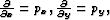 ${\partial \over \partial x} = p_x, {\partial \over \partial y} = p_y,$