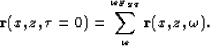 \begin{displaymath}
{\bf r}(x,z,\tau =0)=\sum_{\omega}^{\omega_{Nyq}} {\bf r}(x,z,\omega).\end{displaymath}