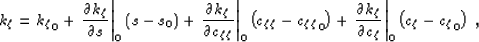 \begin{displaymath}
\kqz = {\kqz}_0 +
\left. \frac{\partial\kqz}{\partial s }\ri...
 ...l\kqz}{\partial\cz }\right\vert _{0} \lp \cz - { \cz}_0 \rp \;,\end{displaymath}