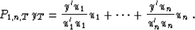 \begin{displaymath}
P_{1,n,T}y_T={y'u_1\over u'_1u_1}u_1 + \cdots + {y'u_n\over u'_nu_n}u_n \;.\end{displaymath}