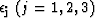 ${\bf \epsilon_j }~(j=1,2,3)$