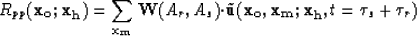 \begin{displaymath}
R_{pp}({\bf x_o};{\bf x_h}) = \sum_{{\bf x_m}} {\bf W}(A_r,A...
 ...dot}\tilde{\u}({\bf x_o},{\bf x_m};{\bf x_h},
 t=\tau_s+\tau_r)\end{displaymath}