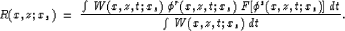 \begin{displaymath}
R(x,z;x_s) \; = \; {\int \; W(x,z,t;x_s) \; \phi^r(x,z,t;x_s...
 ... 
F[\phi^s(x,z,t;x_s)] \; dt \over \int \; W(x,z,t;x_s) \; dt}.\end{displaymath}