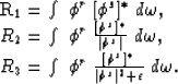 \begin{eqnarraystar}
R_1 & = & \int \; \phi^r \; [\phi^s]^{\ast} \; d \omega, \\...
 ...i^s]^{\ast} \over \mid \phi^s \mid^2 + 
\epsilon} \; d \omega.\end{eqnarraystar}