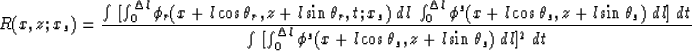 \begin{displaymath}
R(x,z;x_s) = {\int \; [\int_{0}^{\Delta l} \phi_r(x + l \cos...
 ...phi^s(x + l \cos \theta_s, z + l \sin \theta_s) \; dl]^2 \; dt}\end{displaymath}