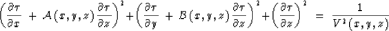 \begin{displaymath}
\zeta \; = \; \int_{0}^{z} \: \frac{dz}{V \, (x,y,z)}\end{displaymath}