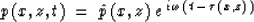 \begin{displaymath}
p \, (x,z,t) \; = \; \hat{p} \, (x,z) \:
 e^{\: i \, \omega \, (t \, - \, \tau \, (x,z) \, )}\end{displaymath}
