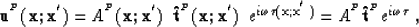 \begin{displaymath}
{\bf u}^{^{P}}({\bf x};{\bf x}^{^{\prime}}) = A^{^{P}}({\bf ...
 ...^{\prime}})}
 = A^{^{P}}{\bf \hat{t}}^{^{P}}e^{i\omega\tau} \;,\end{displaymath}