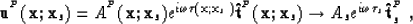 \begin{displaymath}
{\bf u}^{^{P}}({\bf x};{\bf x}_s) = A^{^{P}}({\bf x};{\bf x}...
 ...)
 \rightarrow A_s e^{i\omega\tau_s} {\bf \hat{t}}^{^{P}}_s \;,\end{displaymath}