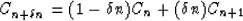 \begin{displaymath}
C_{n+ \delta n}=
(1- \delta n)C_n +(\delta n) C_{n+1}\end{displaymath}