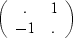 $\left(\begin{array}
{cc}
 . &1 \\  -1 &.
 \end{array}\right)$