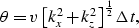 \begin{displaymath}
\theta = v \left [k_x^2 + k_z^2 \right ]^\frac{1}{2}\Delta t,\end{displaymath}