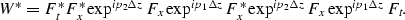 \begin{displaymath}
W^\ast = F^\ast_t F^\ast_x \exp^{ip_2\Delta z} F_x \exp^{ip_...
 ...ta z} F^\ast_x \exp^{ip_2\Delta z} F_x \exp^{ip_1\Delta z} F_t.\end{displaymath}