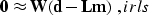 \begin{displaymath}
{\bf 0 \approx W (d - Lm)}\;, \EQNLABEL{irls}\end{displaymath}