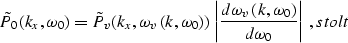 \begin{displaymath}
\tilde{P_0}\left(k_x, \omega_0\right)=
\tilde{P_v}\left(k_x,...
 ...mega_0\right)}\over{d\omega_0}}\right\vert\;,
\EQNLABEL{stolt} \end{displaymath}