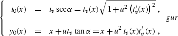 \begin{displaymath}
\left\{
\begin{array}
{rcl}
y_1\left(t_1\right) & = & \displ...
 ...ft(y_0\right)\right)^2}}}\;.\end{array}\right.
\EQNLABEL{yhray}\end{displaymath}