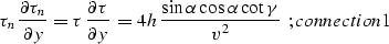\begin{displaymath}
{{\partial \tau} \over {\partial x}} \,=\,{{\partial \tau} \...
 ...sin{\alpha} \cos{\gamma}} \over {v}}\,\,\,; 
\EQNLABEL{snells1}\end{displaymath}
