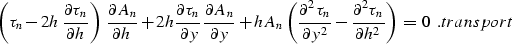 \begin{displaymath}
h \, \left[ {\left( \partial \tau_n \over \partial y \right)...
 ...{\partial \tau_n \over \partial h} \,\,\,, 
\EQNLABEL{eikonal} \end{displaymath}