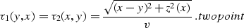 \begin{displaymath}
{\partial^2 \tau \over \partial r^2} = 
{\partial^2 \tau_2 \over \partial r^2} -
C^{-1}\,B_2\;;
\EQNLABEL{cr2}\end{displaymath}