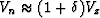 $V_n \approx (1+\delta) V_z$