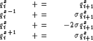 \begin{displaymath}
\begin{array}
{lcr}
q_t^x &\quad +=\quad& q_{t+1}^x \\ q_t^{...
 ...+1}^x \\ q_t^{x+1} &\quad +=\quad& \sigma q_{t+1}^x \end{array}\end{displaymath}