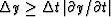 $\Delta y \geq {{\Delta t} \, {\vert\partial y / \partial t\vert}}$