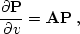 \begin{displaymath}
 \frac{\partial \bold{P}}{\partial v} = \bold{A} \bold{P}\;,
 \end{displaymath}