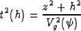 \begin{displaymath}
t^2(h) = {{z^2 + h^2} \over V_g^2(\psi)}\end{displaymath}