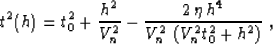 \begin{displaymath}
t^2(h) = t_0^2 + {h^2 \over V_n^2} - {{2\,\eta\,h^4} \over 
{V_n^2\,\left(V_n^2 t_0^2 + h^2\right)}}\;,\end{displaymath}