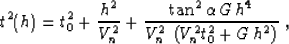 \begin{displaymath}
t^2(h) = t_0^2 + {h^2 \over V_n^2} + {{\tan^2{\alpha}\,G\,h^4} \over
{V_n^2\,\left(V_n^2 t_0^2 + G\,h^2\right)}}\;,\end{displaymath}