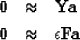 \begin{eqnarray}
\bf 0&\approx&\bold Y \bold a \\  \nonumber
\bf 0&\approx&\epsilon \bold F \bold a \end{eqnarray}