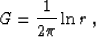 \begin{displaymath}
G = \frac{1}{2\pi}\ln{r}\;,\end{displaymath}