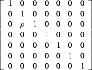 \begin{displaymath}
\left[
 \begin{array}
{cccccccc}
 1 & 0 & 0 & 0 & 0 & 0 & 0 ...
 ...& 0 & 1 & 0 \\  0 & 0 & 0 & 0 & 0 & 0 & 1 
 \end{array} \right]\end{displaymath}