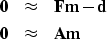 \begin{eqnarray}
\bold 0 &\approx& \bold F \bold m - \bold d \\ \bold 0 &\approx& \bold A \bold m\end{eqnarray}