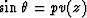 $\sin\theta = pv(z)$