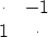 \begin{displaymath}
\begin{array}
{cc}
 \cdot &-1 \  1 &\cdot \end{array}\end{displaymath}