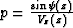 $p =
{{\sin{\psi}(z)} \over {V_z(z)}}$