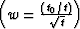 $\left(w = {{\left(t_0/t\right)} \over
\sqrt{t}}\right)$
