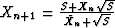 $X_{n+1} =\frac{S+X_n\sqrt{S} }{ \bar X_n+\sqrt{S} }$