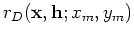 $ r_U({\bf x},{\bf h};x_m,y_m)$